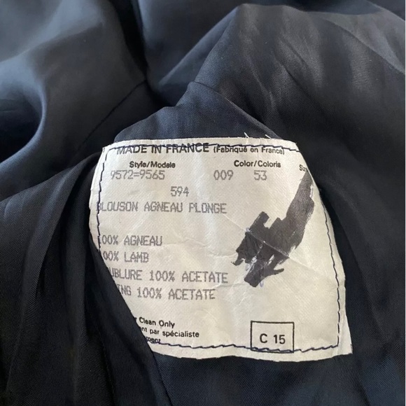 Vintage Claude Montana Blue Leather Jacket Size 44 8 10 - Picture 5 of 7